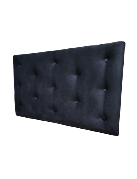 Respaldo 1.5 P Botone Negro Felpa Muebles Rimar-4