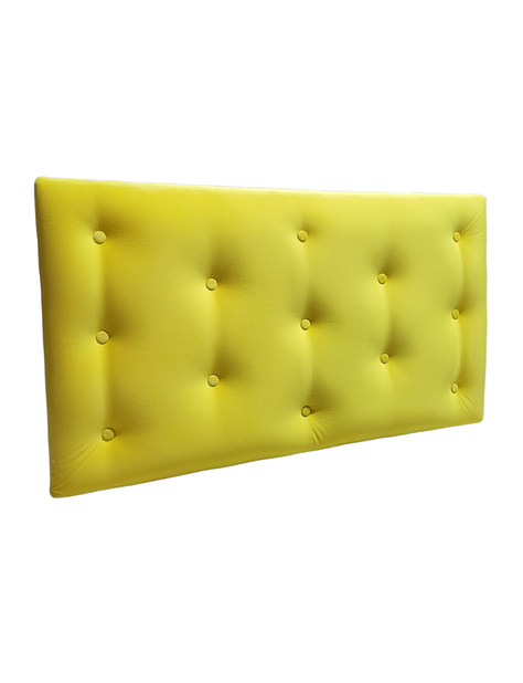 Respaldo 1.5 Plazas Botone Felpa Amarillo Muebles Rimar-1