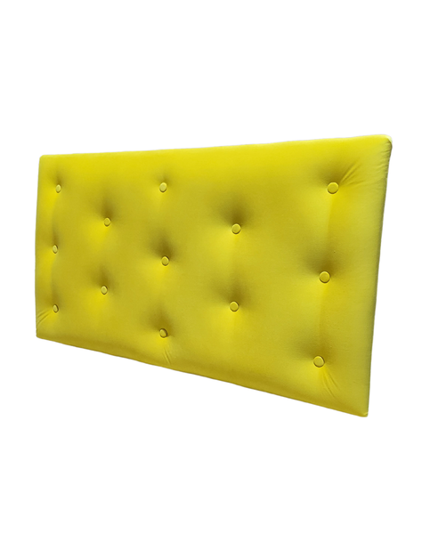 Respaldo 1.5 Plazas Botone Felpa Amarillo Muebles Rimar-3