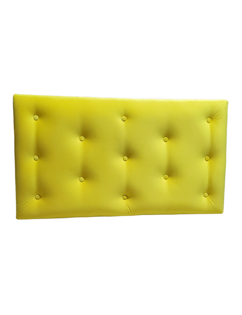 Respaldo 1.5 Plazas Botone Felpa Amarillo Muebles Rimar-2