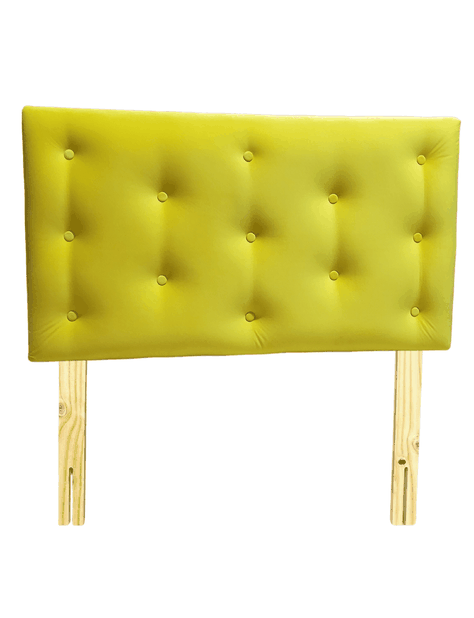 Respaldo 1.5 Plazas Botone Felpa Amarillo Muebles Rimar-0