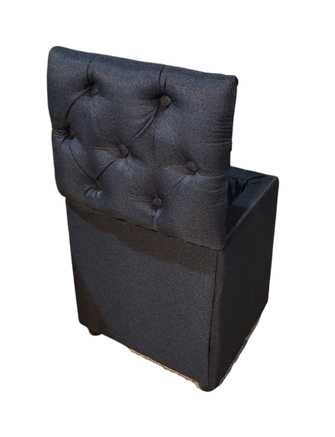 Pouf Baul Capitone Negro Lino Rimar-3