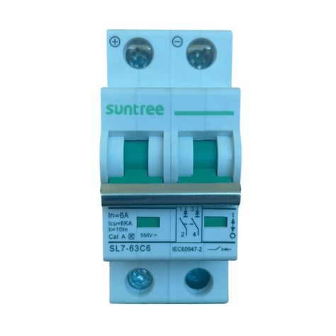 Interruptor Automático Dc 6a 550v 2p Bipolar Solar Sl7n-63-5