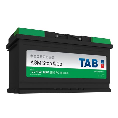 Batería Start Stop Agm Tab 12v 95a 850cca Ag95 Positivo Der-0