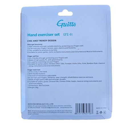 Set Ejercitador Tensor Dedos Para Guitarrista Guitto Gfge-01-5