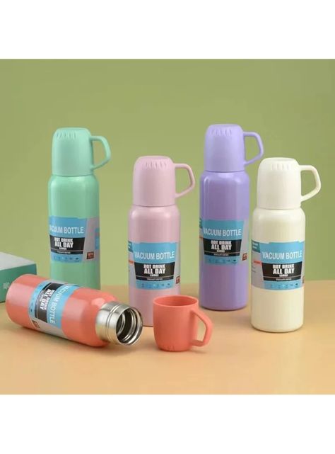Termo inoxidable Caliente frío 500 ml + 3 vasos-2