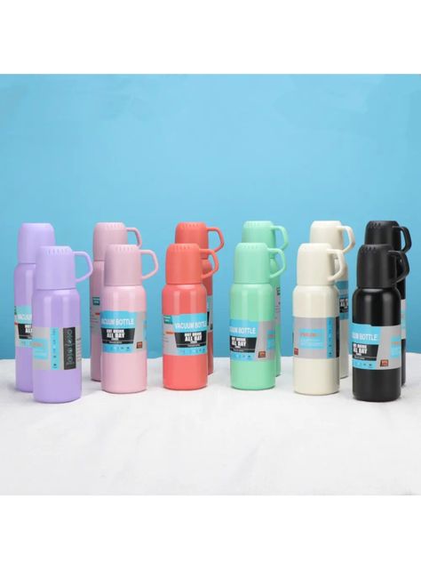 Termo inoxidable Caliente frío 500 ml + 3 vasos-3