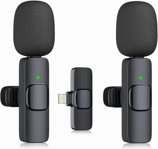 Micrófono Lavalier inalámbrico portátil para iOS 2 unidades-0
