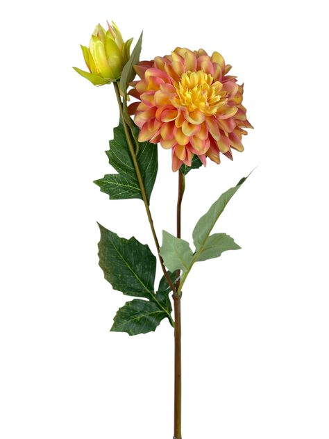 Flor Dahlia Naranja Rosa 68cm-0