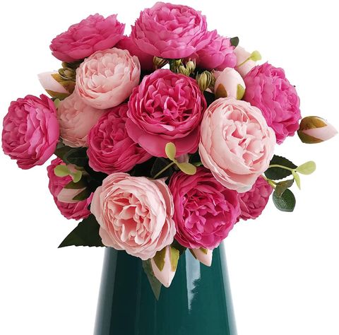 Flor Decorativa Peonia Fucsia 45Cm-1