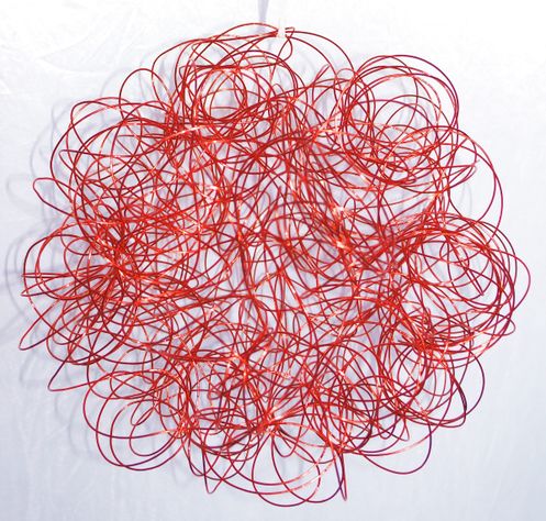 Esfera De Alambre Navideña Roja 15Cm -0