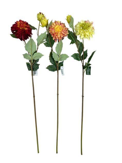 Flor Dahlia Roja 68cm-3
