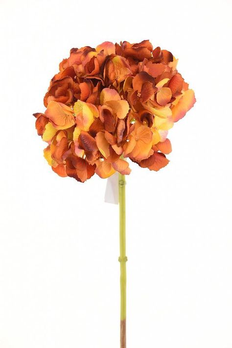 FLOR DECORATIVA COREL HORTENSIA NARANJA CLARA 52CM-0