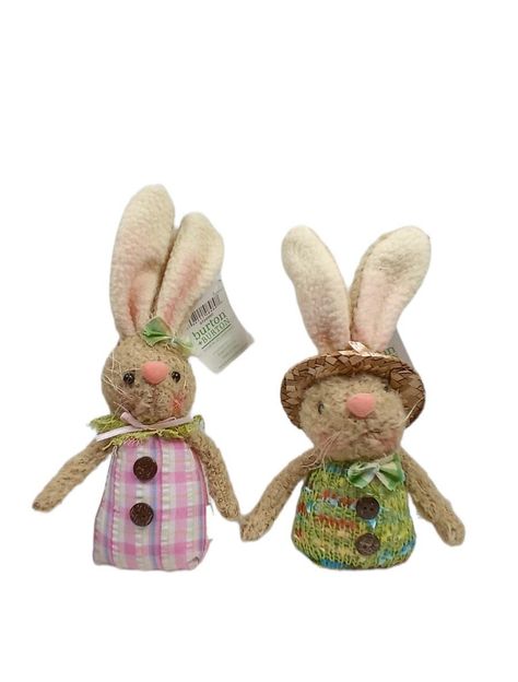 Mini Pareja De Conejo Rosa 20cm-1