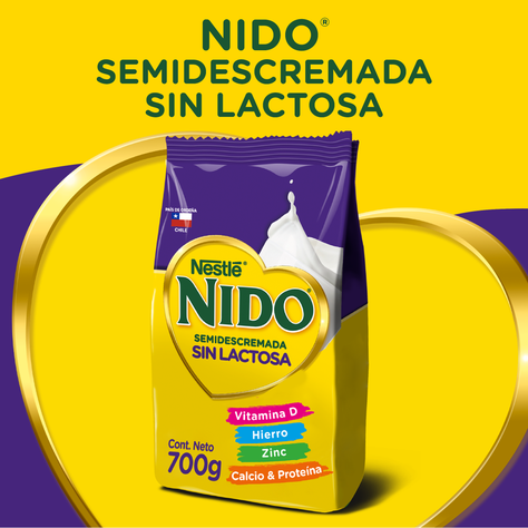 Pack Leche en polvo NIDO® Semidescremada Sin Lactosa Bolsa 700g x2-1