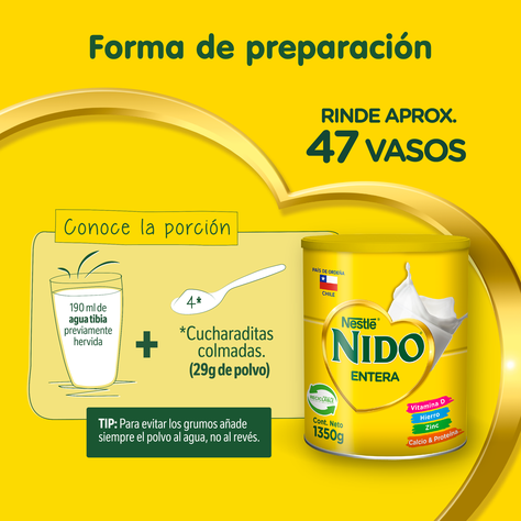 Leche en Polvo Nido® Entera Tarro 1350g-2
