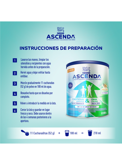 Suplemento Nestlé ASCENDA® Vainilla 800 g-1