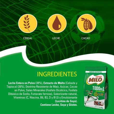 Saborizante MILO® ACTIV-GO® con leche listo para tomar Bolsa 500g Pack X3-3