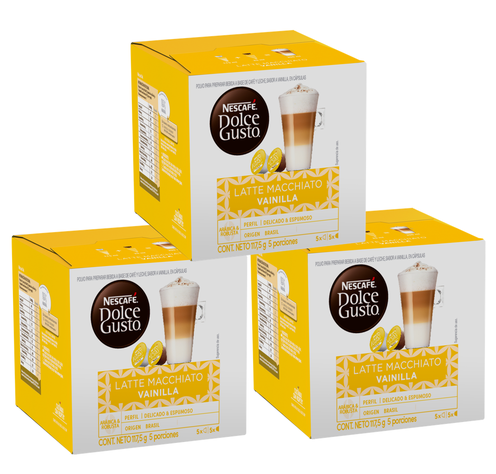 Pack 3 Café NESCAFÉ DOLCE GUSTO® Latte Macchiato Vanilla 10 Cápsulas-0