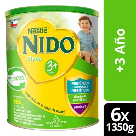 Leche Nido 3+ Protectus® 1350g Tarro X6-0