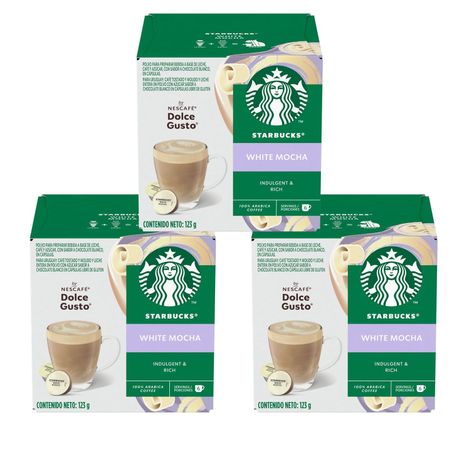 Pack 3 Café STARBUCKS DOLCE GUSTO White Mocha 12 cápsulas-0