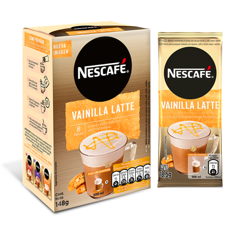 Café NESCAFÉ® Vainilla Latte 8x18,5g X3 Cajas-1