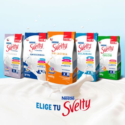 Leche en Polvo SVELTY® MOVE+ Descremada Sin Lactosa Bolsa 800g Pack X2-5