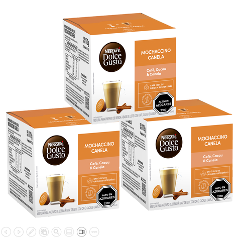 Pack 3 Café NESCAFÉ DOLCE GUSTO® Mocachino Canela 10 Cápsulas -0
