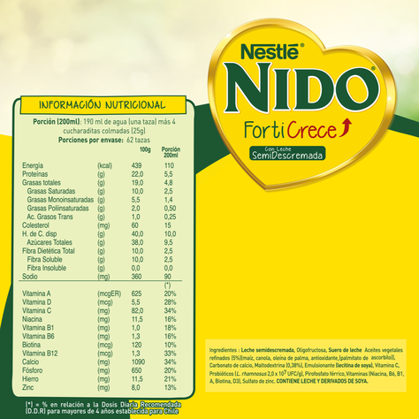 Leche Nido Forticrece Semidescremada 1560g X2 -2