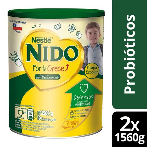 Leche Nido Forticrece Semidescremada 1560g X2 -0