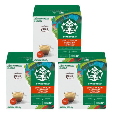 Starbucks NESCAFÉ® Dolce Gusto® Espresso Colombia 12 Cápsulas X3Cajas-0