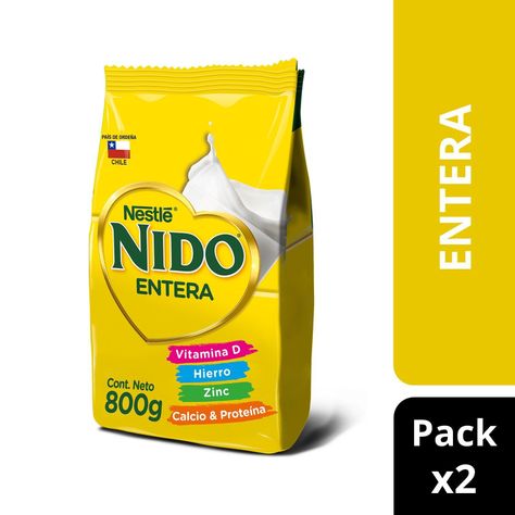 Pack Leche en Polvo NIDO® Entera Bolsa 800g x2-0