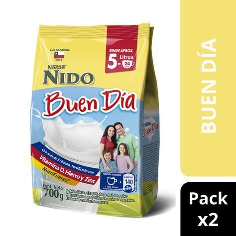Pack Leche en Polvo NIDO® Buen Día Bolsa 700g x2-0