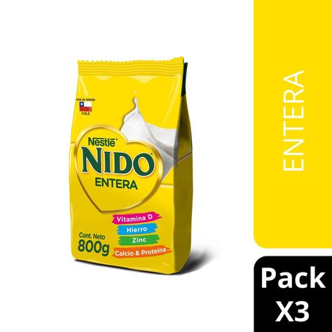 Leche en Polvo NIDO® Entera Bolsa 800g Pack x3	-0