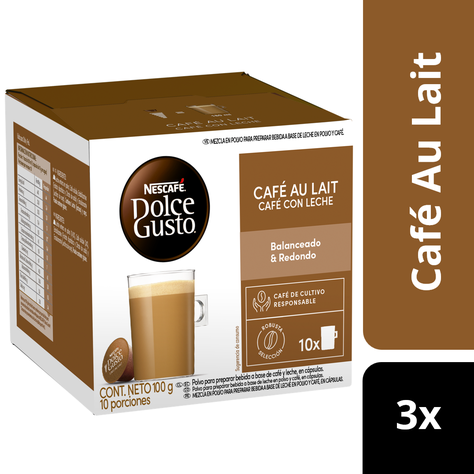 Pack 3 Café NESCAFÉ DOLCE GUSTO® Café Au Lait 10 Cápsulas-0