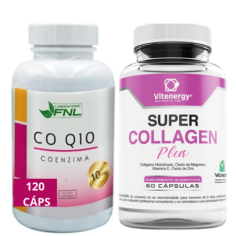 Coenzima Q10 120 Cápsulas + super collagen - pack -0