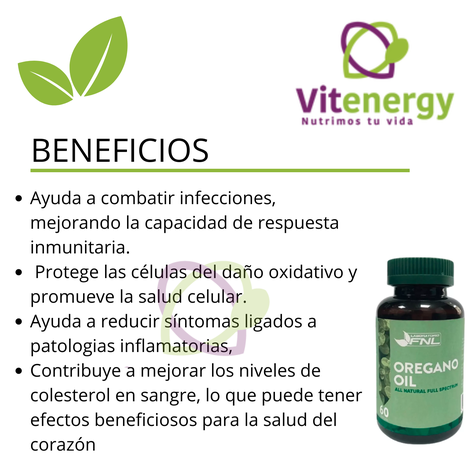 ACEITE DE OREGANO OIL - 60 CÁPSULAS SOFT GEL - FNL-1