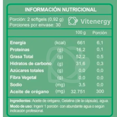 ACEITE DE OREGANO OIL - 60 CÁPSULAS SOFT GEL - FNL-2