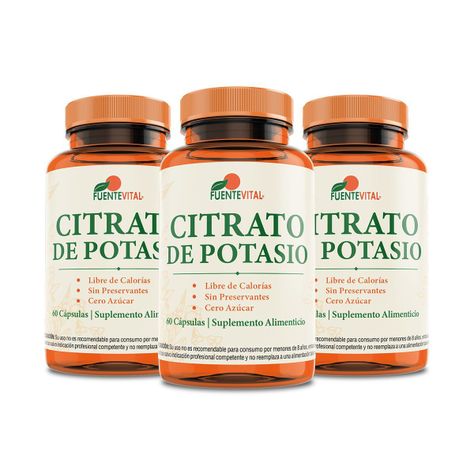 citrato de potasio  -180 capsulas vegetales oferta pack 3-0