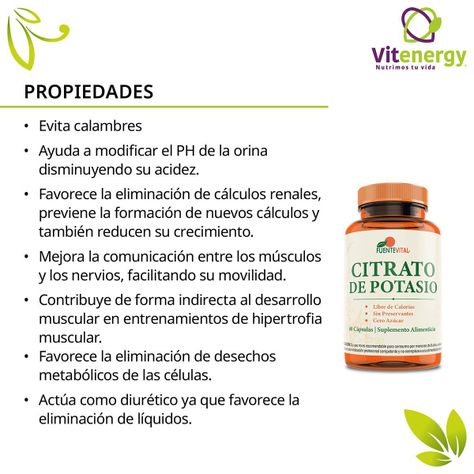 Citrato de potasio 60 capsulas vegetal -1
