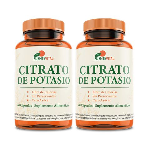 Citrato de potasio - 120 capsulas Vegetales- Oferta pack 2-0