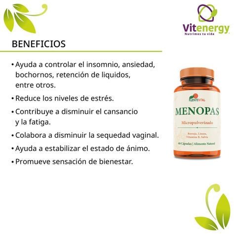 Biotina Colágeno Plus 7 Componentes  + Suplemento Menopausia Menopas - Pack -1