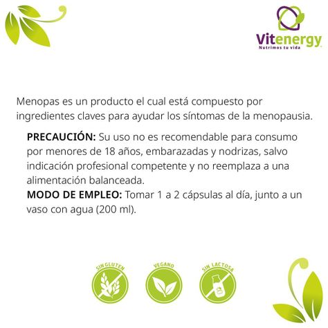 Biotina Colágeno Plus 7 Componentes  + Suplemento Menopausia Menopas - Pack -6