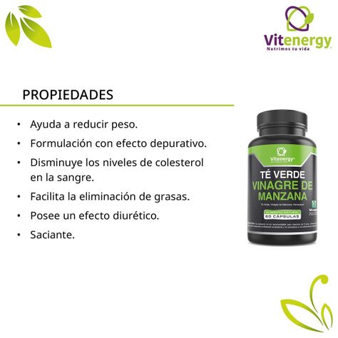 Té Verde + Vinagre de Manzana + Hercampuri - Pack x 2 -1