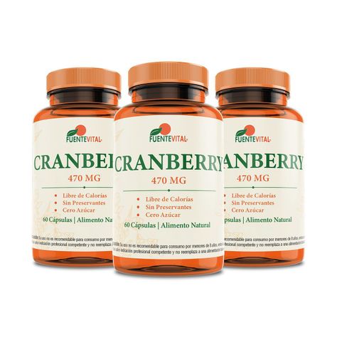 Cranberry Arandano Rojo 60 Cápsulas plus - 470 mg Pack x3-0