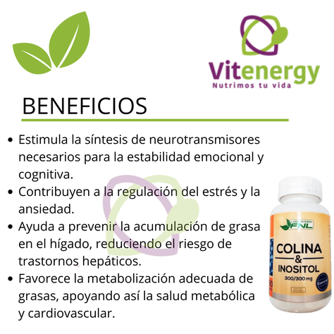 COLINA + INOSITOL CÁPSULAS - 300mg OFERTA PACK x2-1