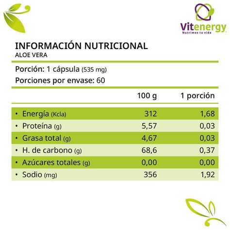 Aloe Vera 100% Capsula Vegan Estreñimiento, digestion -2