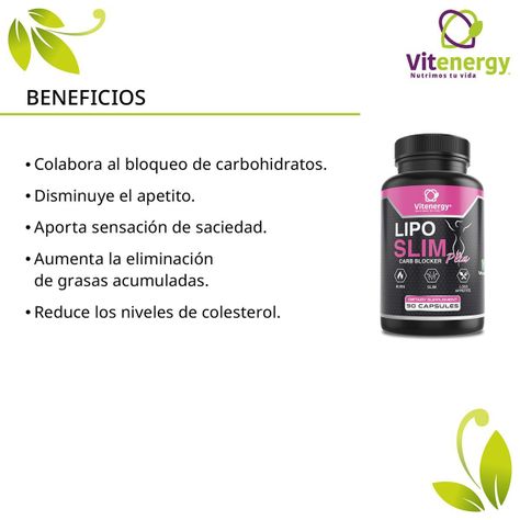 BLOQUEADOR DE CARBOHIDRATOS - LIPO SLIM PLUS - CONTROL PESO - REGULADOR TRÁNSITO-1