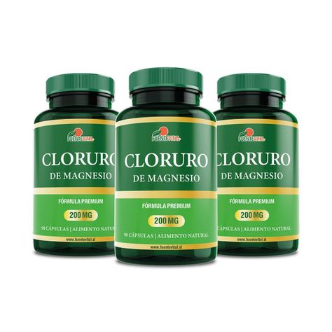 Cloruro de Magnesio 200 Mg - 90 Cápsulas - Pack Oferta x 3-0