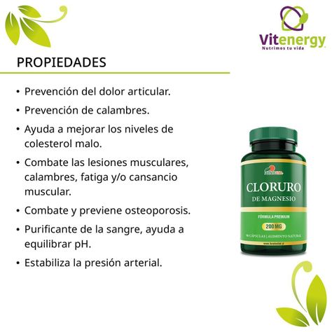 Cloruro de Magnesio 200 Mg - 90 Cápsulas - Pack Oferta x 3-1